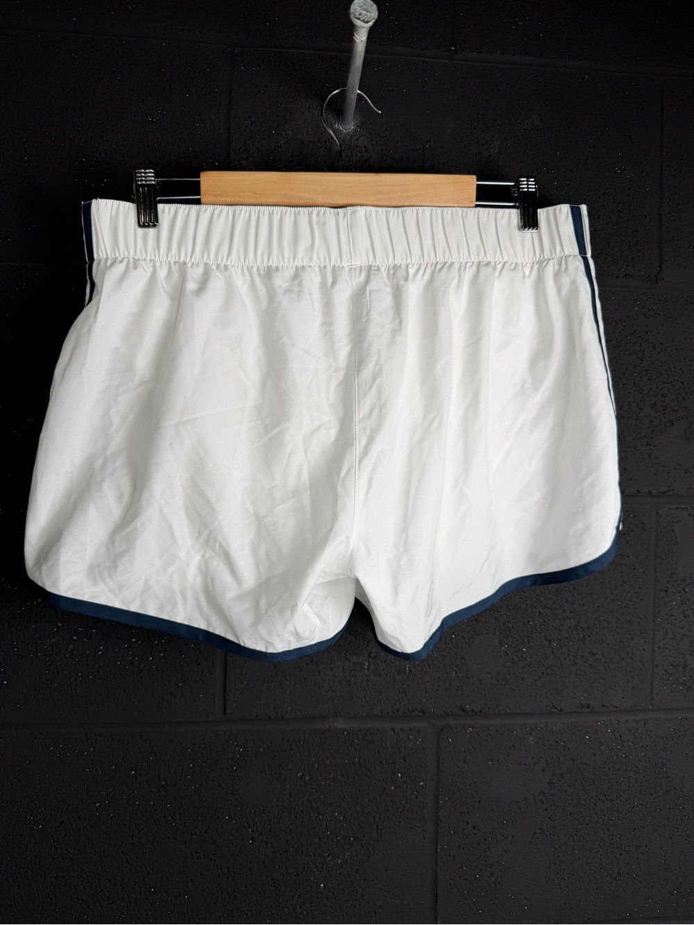 adidas USA White Athletic Shorts with lining panty  - Navy Trim size Large ! EUC - Picture 8 of 14